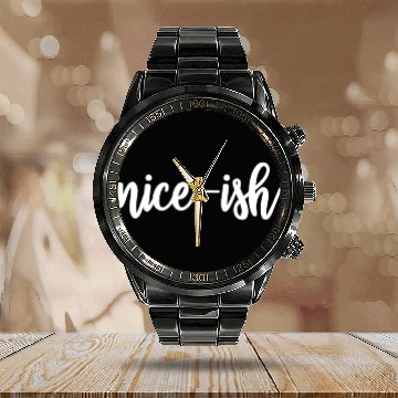 Discover Nice-ish Funny Christmas Kinda Nice Kind Of Nice Calendar Steel Band Watch