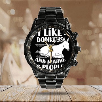 Discover I Like Donkeys And Maybe 3 People Farm Donkey Calendar Steel Band Watch