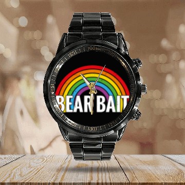 Discover Gay Bear Bait Pride - Subgroup LGBTQ Community Calendar Steel Band Watch