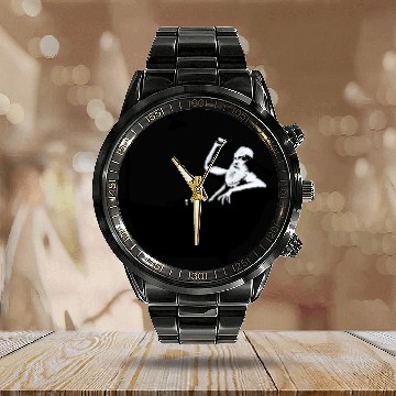 Discover Banksy - Grandpa in the bathtub Calendar Steel Band Watch