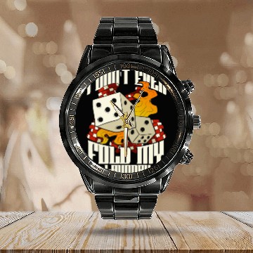 Discover Poker Casino Poker Player Gambling Roulette Gift Calendar Steel Band Watch