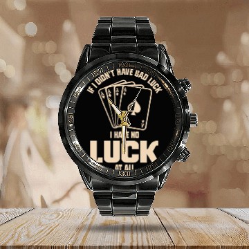 Discover Poker Casino Poker Player Gambling Roulette Calendar Steel Band Watch