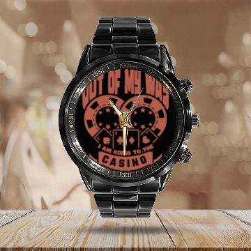 Discover Poker Casino Poker Player Gambling Roulette Calendar Steel Band Watch