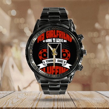 Discover Poker Casino Poker Player Gambling Roulette Gift Calendar Steel Band Watch
