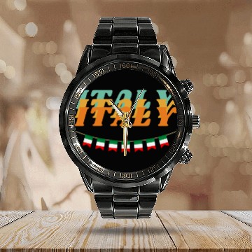 Discover ITALY PRIDE Calendar Steel Band Watch