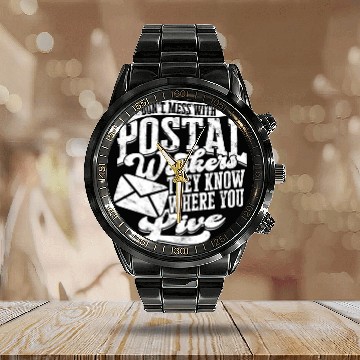 Discover Mail Men Mail Carrier Postal Worker Postman Calendar Steel Band Watch