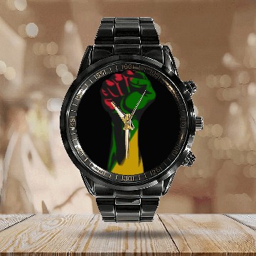 Discover Cool African Ancestry Pride Flag Black History Calendar Steel Band Watch