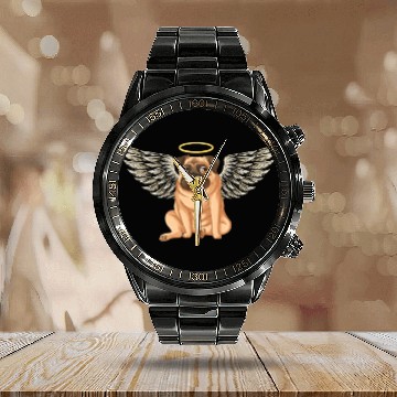 Discover Angel pug dog Calendar Steel Band Watch