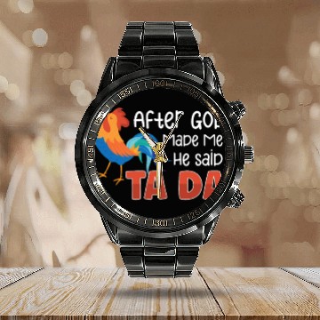 Discover Chicken Farmer Gift Funny Chickens Country Farm Calendar Steel Band Watch