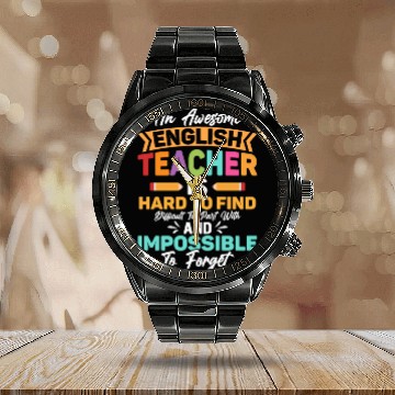 Discover An Awesome English Teacher Grammar School Calendar Steel Band Watch