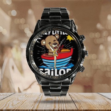 Discover Sailing Sailboat Boating Kid Child Yacht Boat Calendar Steel Band Watch