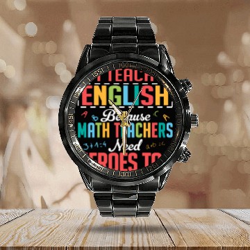 Discover I Teach English Grammar English Teacher Calendar Steel Band Watch