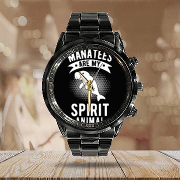 Discover Manatees Are My Spirit Animal His & Her Gift Calendar Steel Band Watch