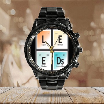 Discover Leeds | Periodic Table of Elements Calendar Steel Band Watch