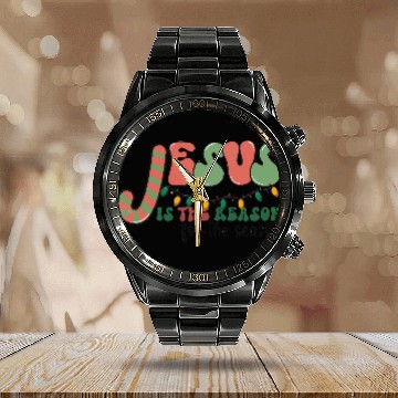 Discover Jesus is The Reason for the Season Candy Christian Calendar Steel Band Watch