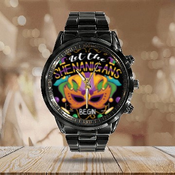 Discover Mask Shenanigans Festival Parade Beads Mardi Gras Calendar Steel Band Watch