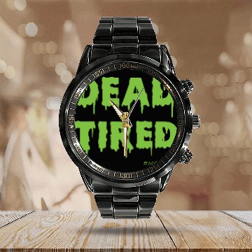 Discover Dead Tired Mom Life Halloween Womens Calendar Steel Band Watch