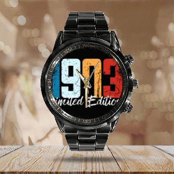 Discover 50 Years Vintage 1973 Retro 50th Birthday Calendar Steel Band Watch