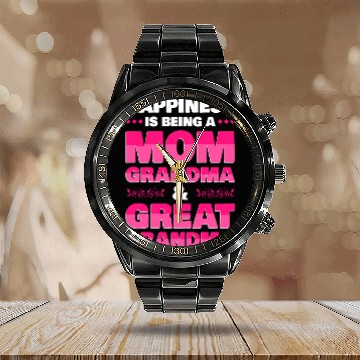 Discover Hap Ess Is Being A Mom Grandma Great Grandma Calendar Steel Band Watch
