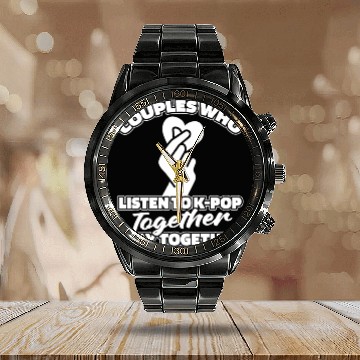 Discover K Pop Couple Calendar Steel Band Watch