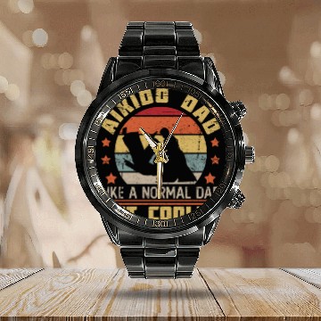 Discover Aikido Dad Japan Taekwondo Karate Martial Arts Calendar Steel Band Watch