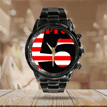Discover CUTE MODERN UNIQUE NUMBER 5 STRIPES Calendar Steel Band Watch