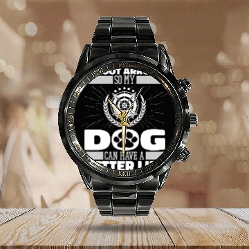 Discover Archery Dog Calendar Steel Band Watch