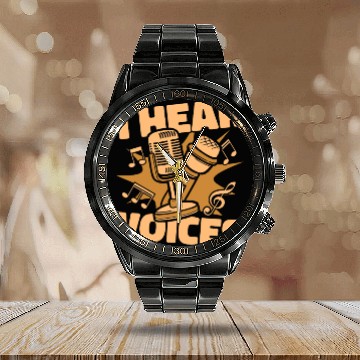 Discover Music Teacher Microphone I Hear Voices Calendar Steel Band Watch