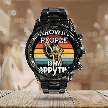 Discover Jiu jitsu throwing people happytime jujutsu mma Calendar Steel Band Watch