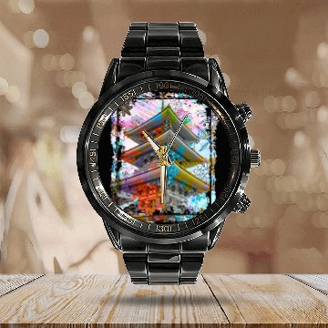 Discover Japan Pagoda Cherry Blossoms Collage Art 70 Calendar Steel Band Watch