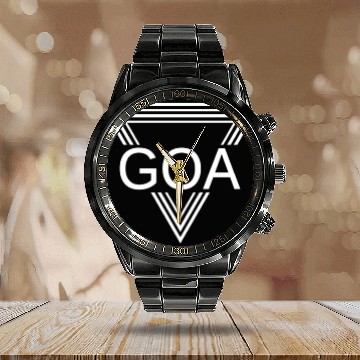 Discover GOA Techno House Party EDM Festival Electro Rave Calendar Steel Band Watch