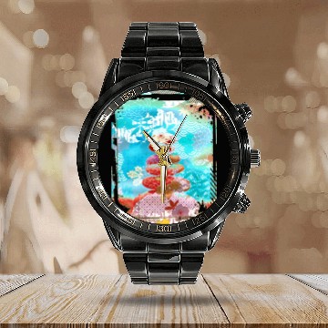 Discover Japan Zen Buddhism Balancing Stones Rocks Cherry Calendar Steel Band Watch