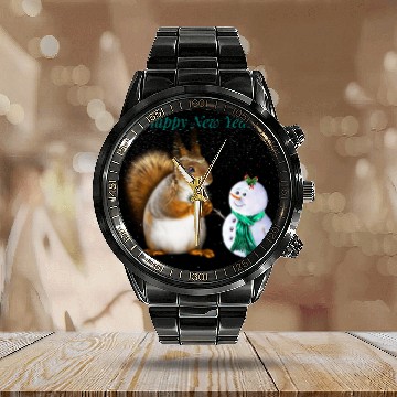 Discover Design for a snowman and a bunny to celebrate 2023 Calendar Steel Band Watch