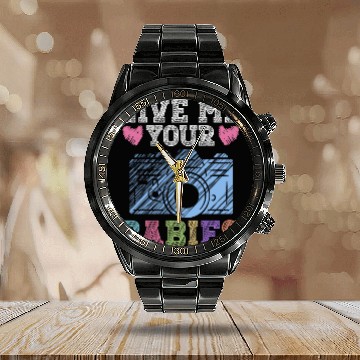 Discover Give Me Your Babies - Newborn Photographer Calendar Steel Band Watch
