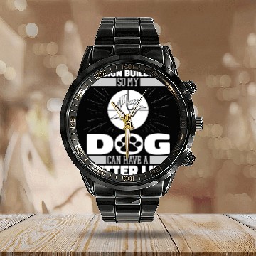 Discover Duck Hunting Dog Calendar Steel Band Watch