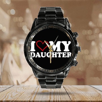 Discover I Love My Daughter Calendar Steel Band Watch