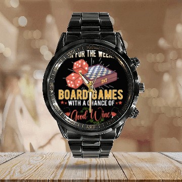 Discover Wine Board Games Chess Board Game Player Gambling Calendar Steel Band Watch