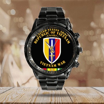 Discover Army US Army Vietnam USARV Vietnam War w SVC Calendar Steel Band Watch