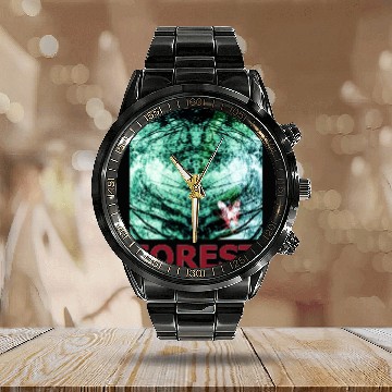 Discover Green forest mandala red Calendar Steel Band Watch
