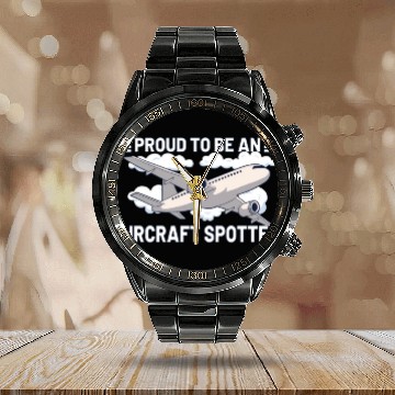 Discover Aircraft Spotting Airplane Aircraft Spotter Calendar Steel Band Watch