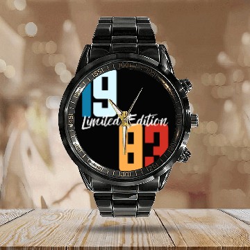 Discover 40 Years Vintage 1983 Retro 40th Birthday Calendar Steel Band Watch