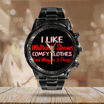 Discover I Like Murder Shows Comfy Clothes And 3 People Calendar Steel Band Watch