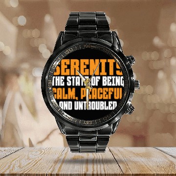 Discover Serenity, Being Calm, Peaceful, And Untroubled 3 Calendar Steel Band Watch