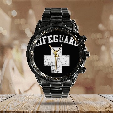 Discover Lifeguard Vintage Calendar Steel Band Watch