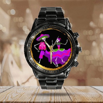 Discover Dia De Los Muertos Calendar Steel Band Watch, Ballet Folklorico Sugar