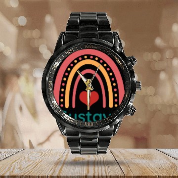 Discover Gustava Vintage Boho Rainbow Calendar Steel Band Watch