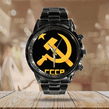 Discover USSR Soviet Union Russia Hammer Sickel USSR Flag C Calendar Steel Band Watch