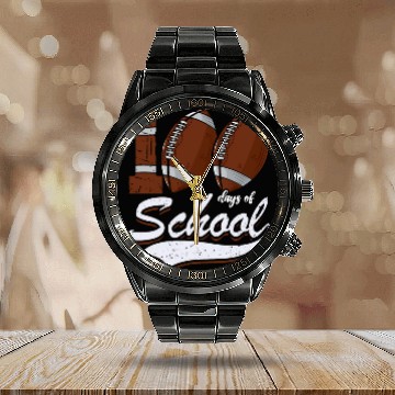Discover 100 Days Of School Sports Game Rugby Player Calendar Steel Band Watch