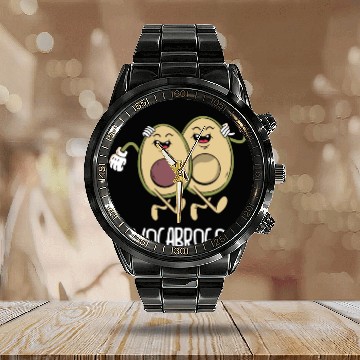 Discover Sibling Big Brother Avocado Goals Hilarious Puns Calendar Steel Band Watch