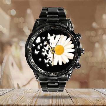 Discover Marguerites Daisy Summer Daisies Flower Garden Calendar Steel Band Watch